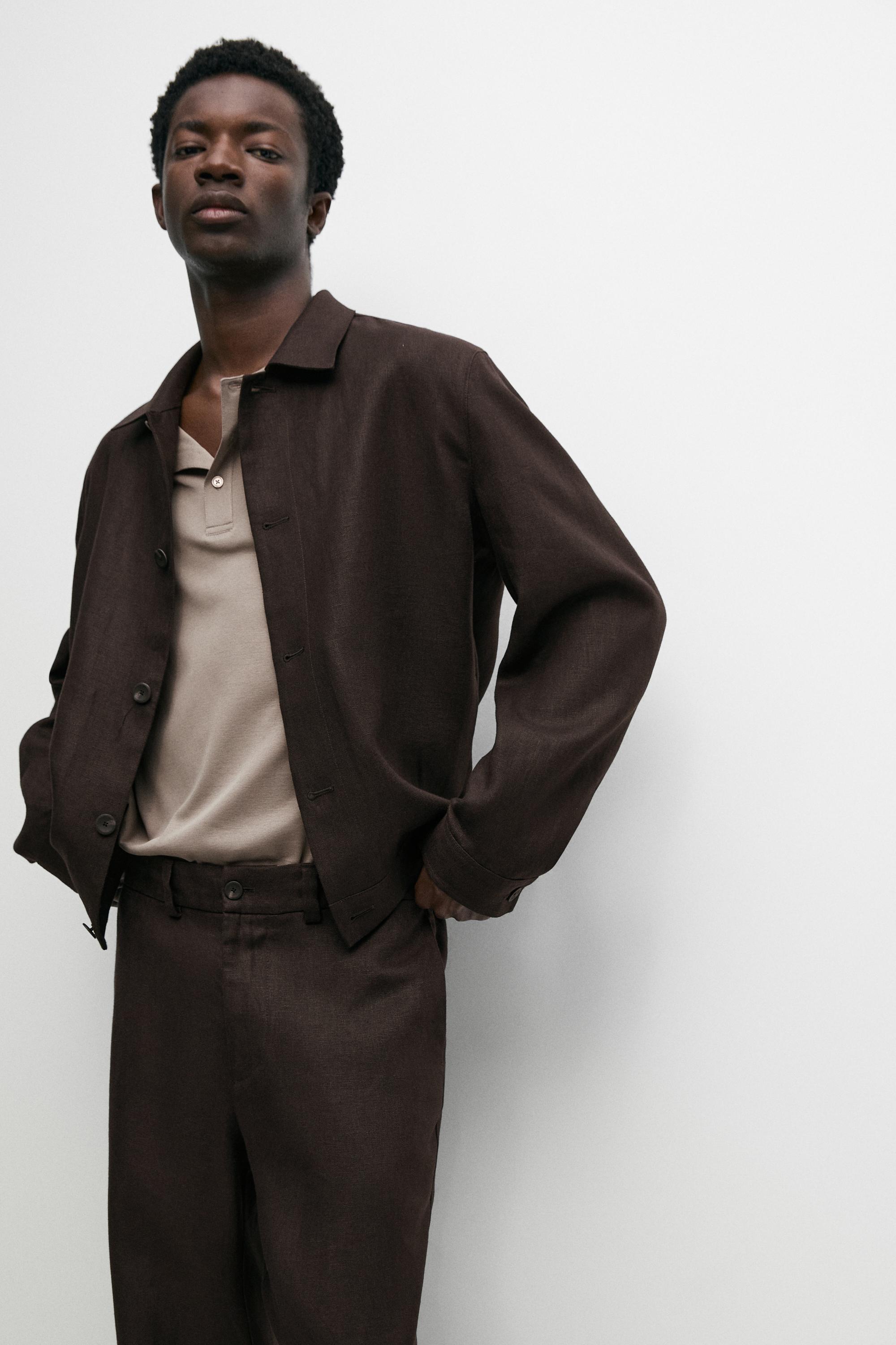 100% linen total look overshirt
